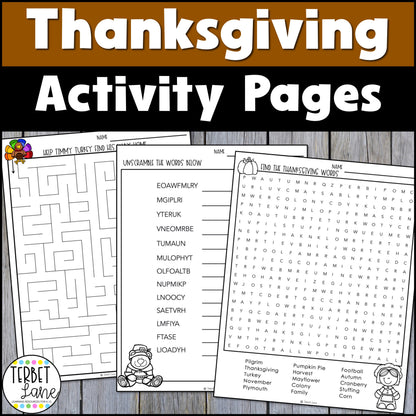 November Word Search Thanksgiving Maze Fall Word Scramble I am Thankful Writing 2nd Grade 3rd Grade 4th Grade