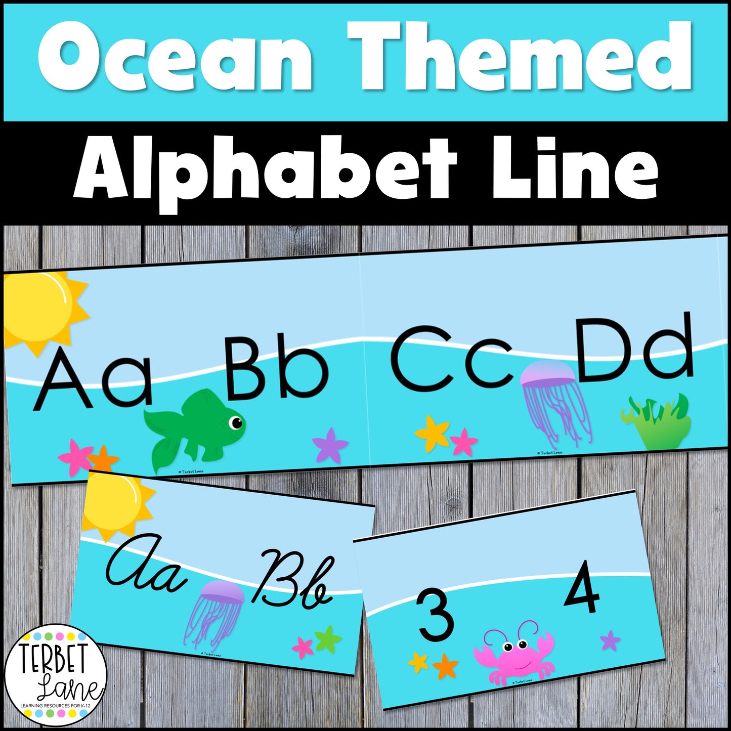 Ocean Themed Alphabet Line Posters