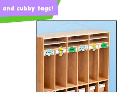 Editable Ocean Themed Cubby Tags
