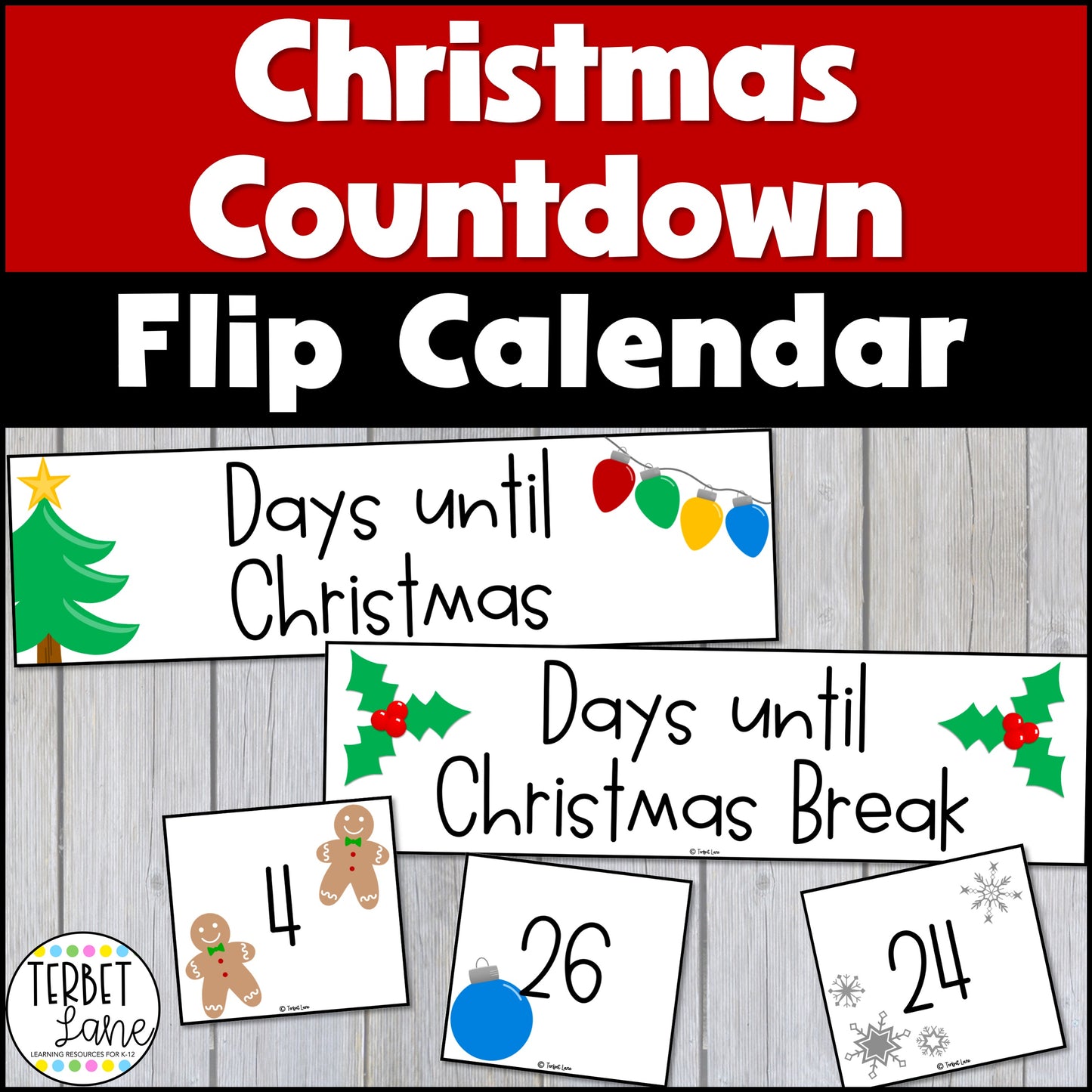 Countdown to Christmas Break Flip Calendar Christmas Countdown Calendar