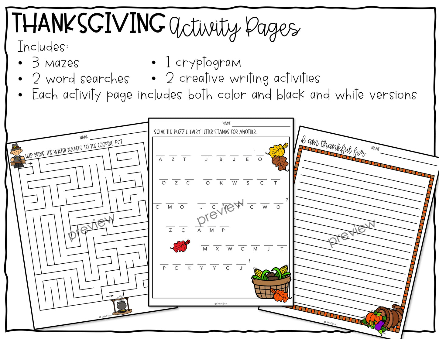 November Word Search Thanksgiving Maze Fall Word Scramble I am Thankful Writing 2nd Grade 3rd Grade 4th Grade