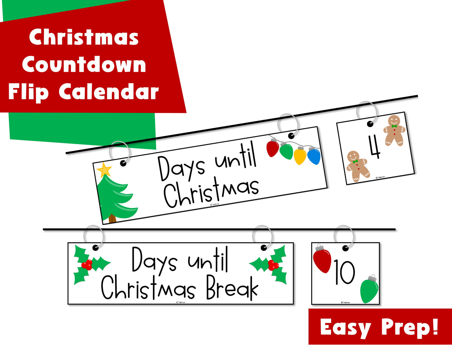 Countdown to Christmas Break Flip Calendar Christmas Countdown Calendar