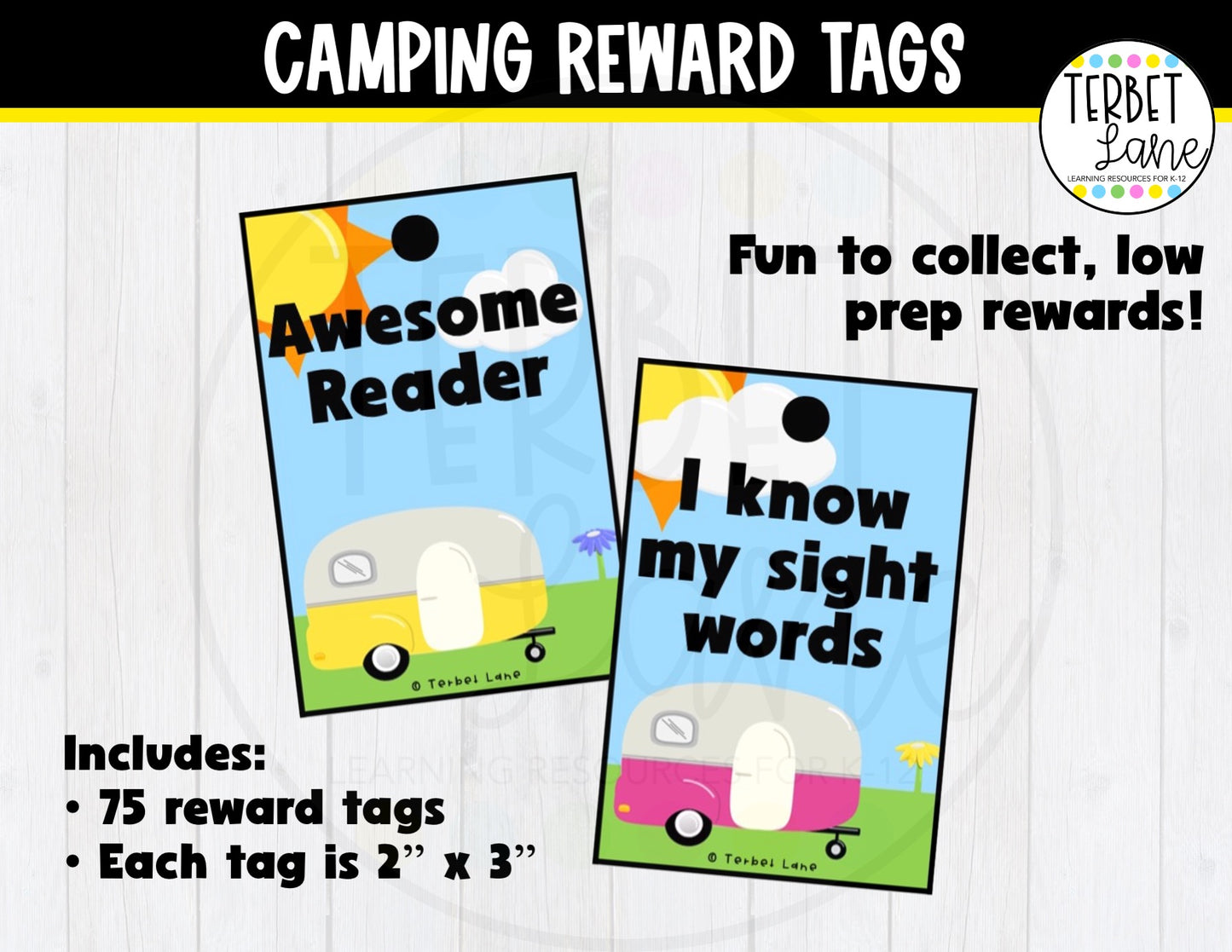 Camping Themed Reward Tags