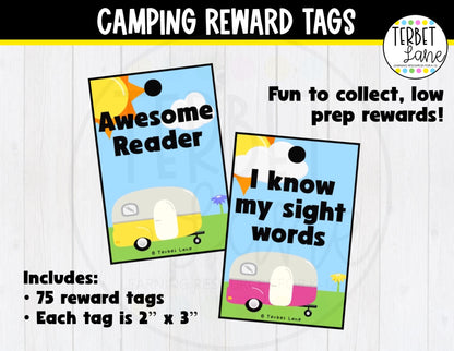 Camping Themed Reward Tags