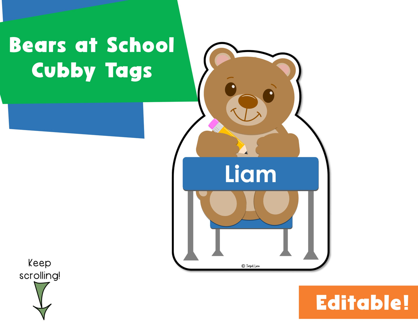 Editable Bears at School Cubby Tags | Fall Cubby Tags