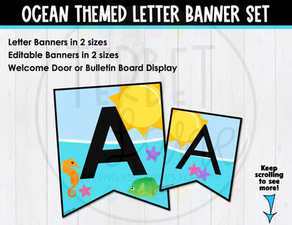 Ocean Themed Bulletin Board Letters and Welcome Door Decor
