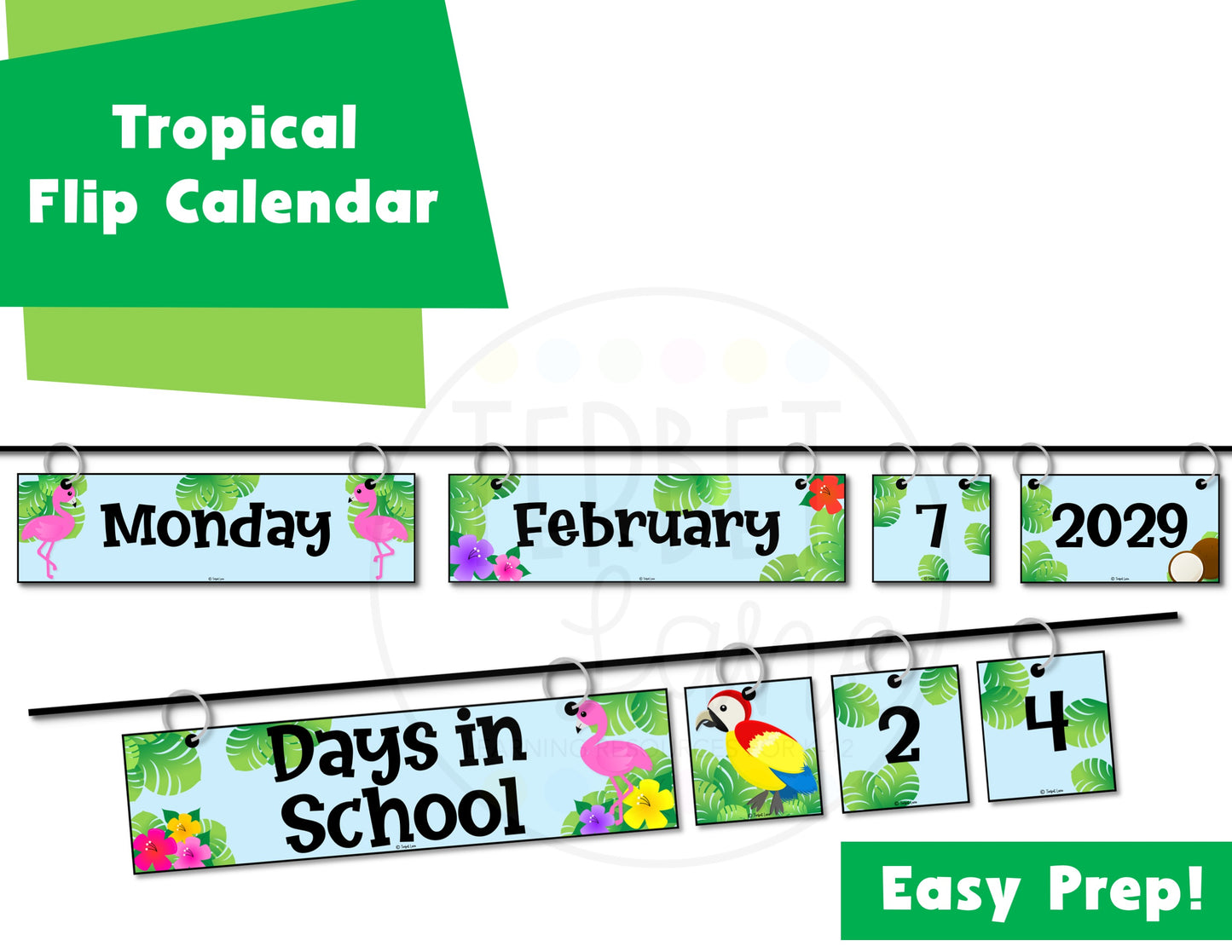 Tropical Jungle Flip Calendar