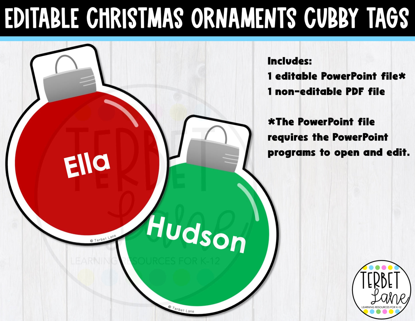 Editable Christmas Cubby Tags Bundle