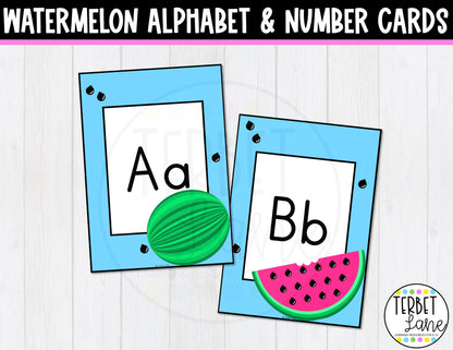 Watermelon Number and Alphabet Posters | Alphabet Cards