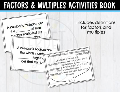 Factors and Multiples Activities Bundle