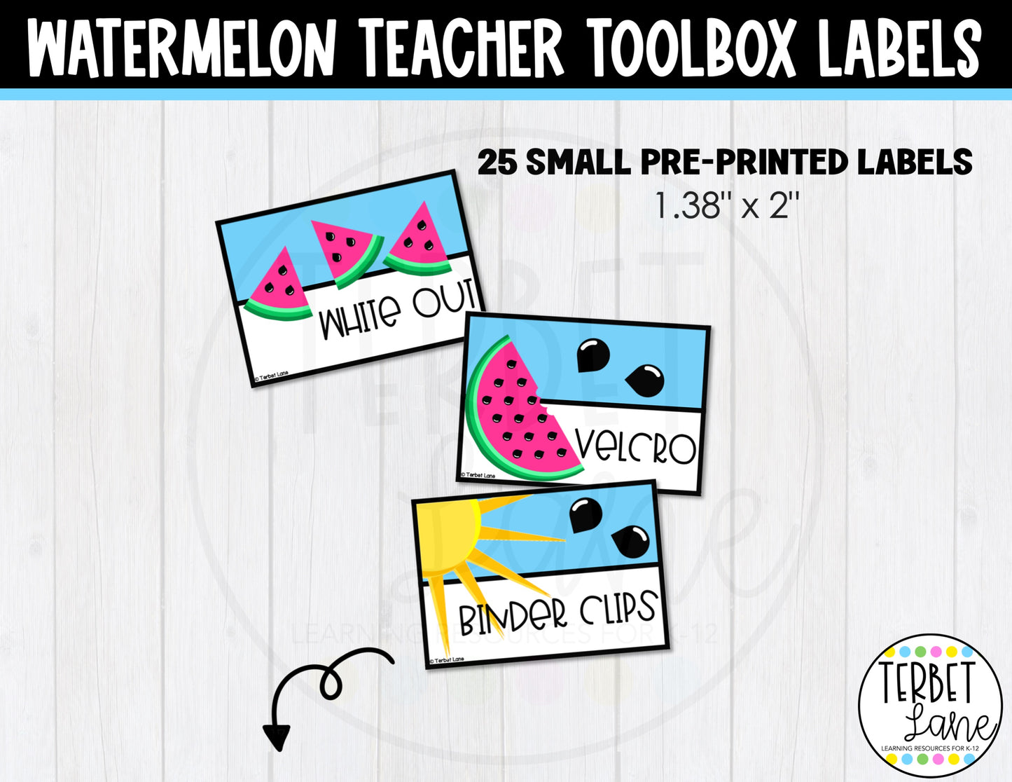 Editable Teacher Toolbox Labels Watermelon Theme