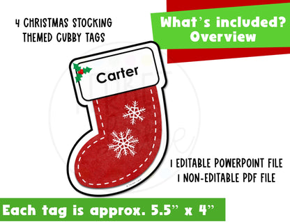 Editable Christmas Cubby Name Tags | Locker Labels