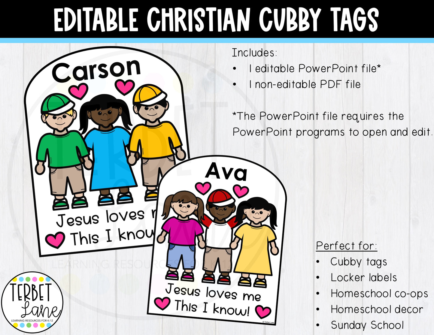 Editable Christian Cubby Tags | Locker Labels