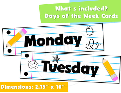 School Theme Daily Flip Calendar Classroom Printable Days in School Counter