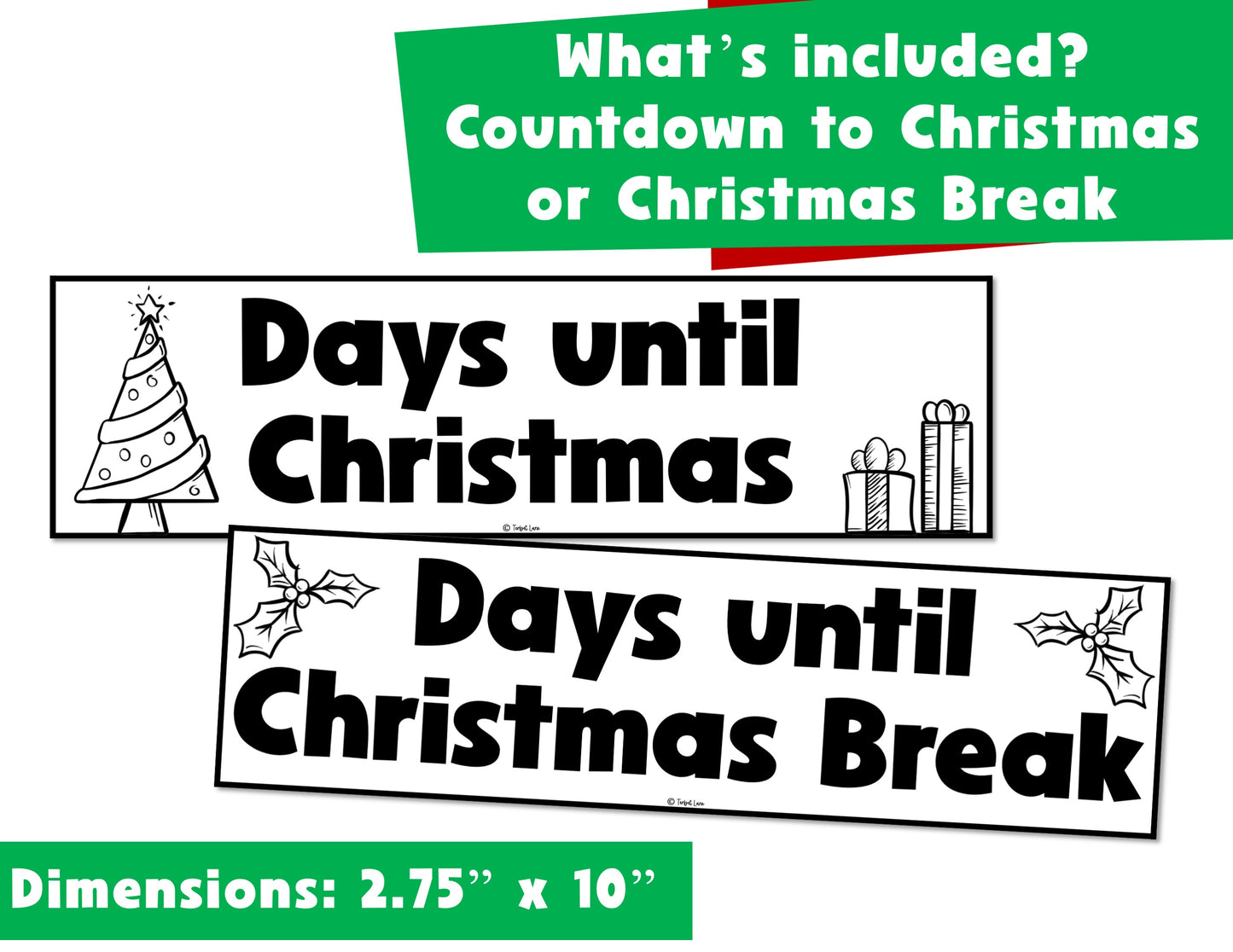 Christmas Countdown Calendar Christmas Break Countdown Flip Calendar