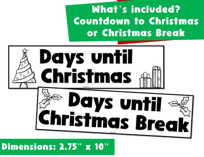 Christmas Countdown Calendar Christmas Break Countdown Flip Calendar