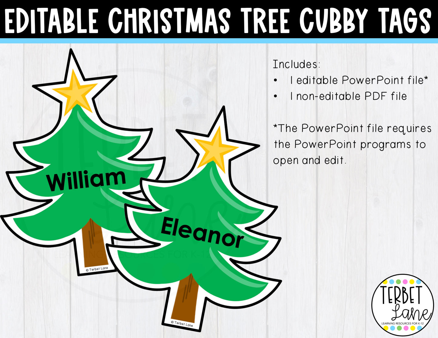 Editable Christmas Cubby Tags Bundle