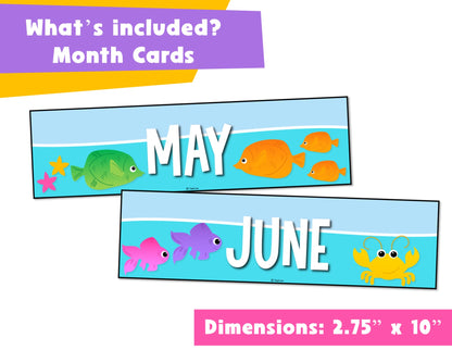 Under the Sea Daily Flip Calendar Classroom Printable | Ocean Theme Days in School