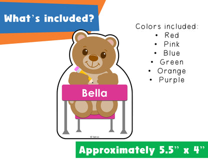 Editable Bears at School Cubby Tags | Fall Cubby Tags