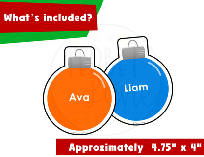 Editable Christmas Ornament Cubby Tags | Locker Labels