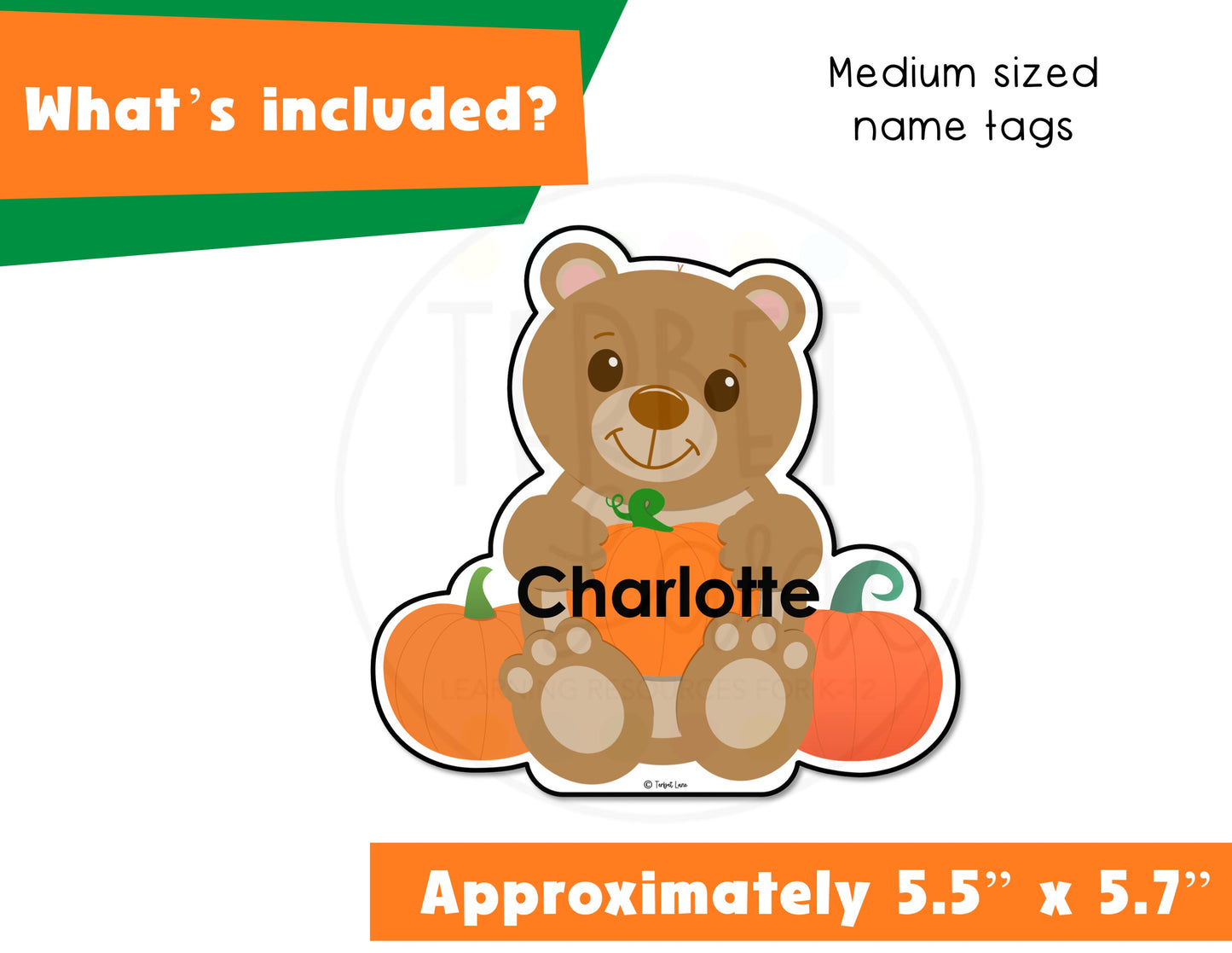 Editable Pumpkin Bear Cubby Tags | Fall Cubby Tags