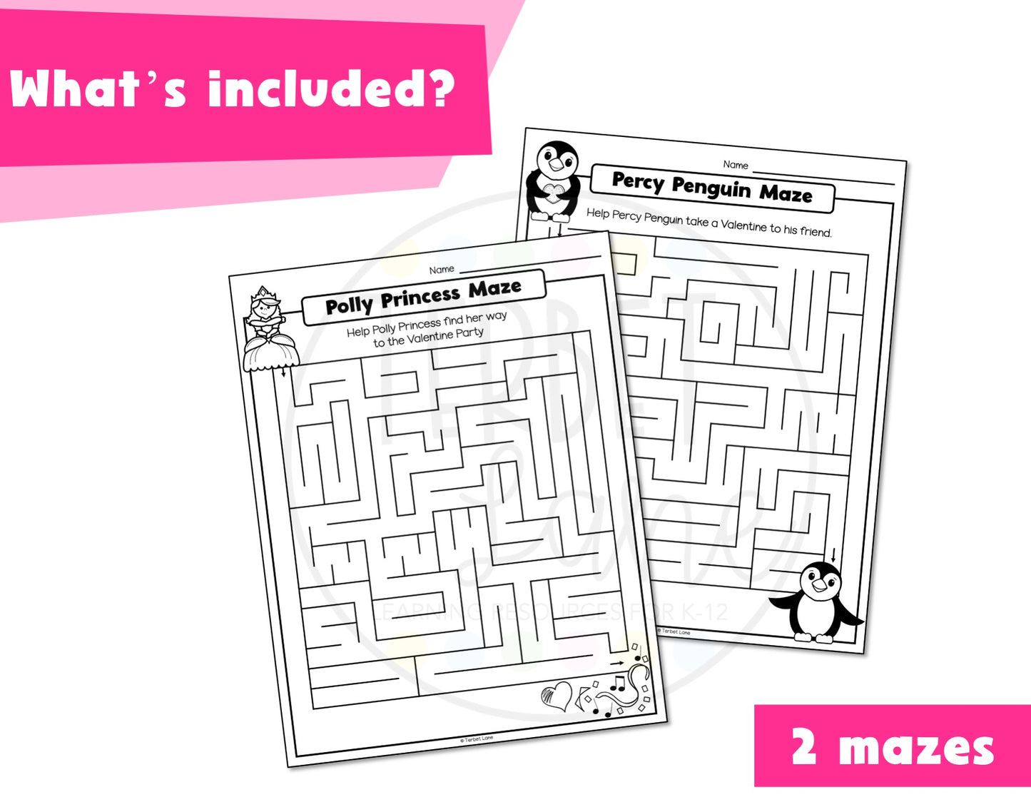 Valentines Crossword Puzzle | Valentine Maze | Valentines Crack the Code