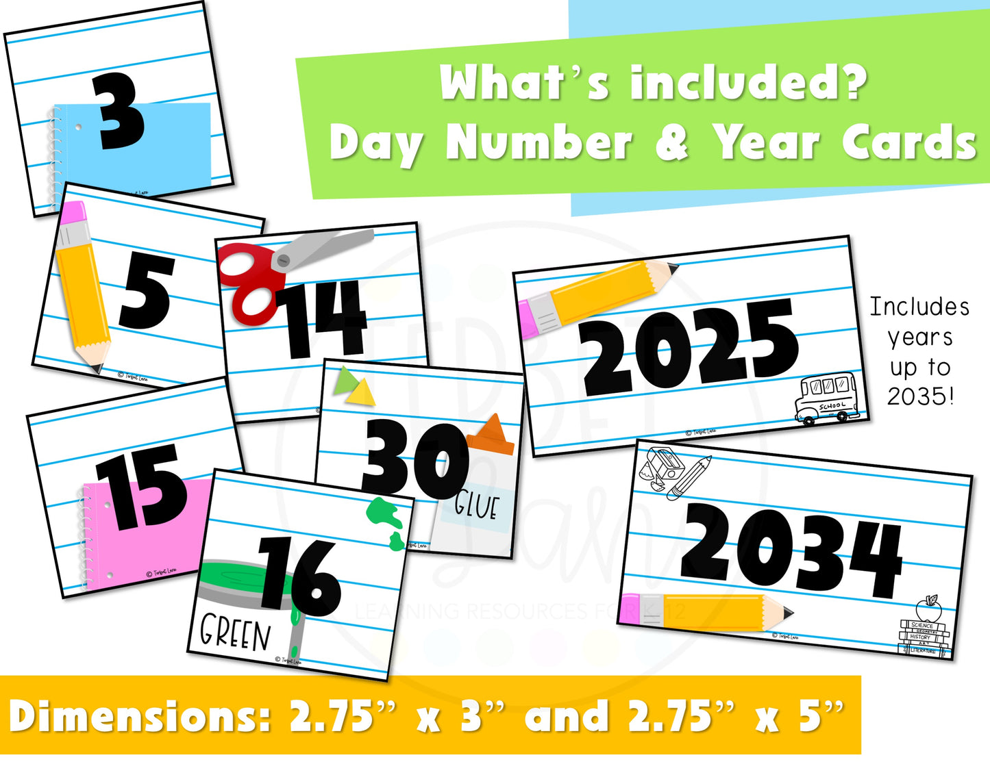 School Theme Daily Flip Calendar Classroom Printable Days in School Counter