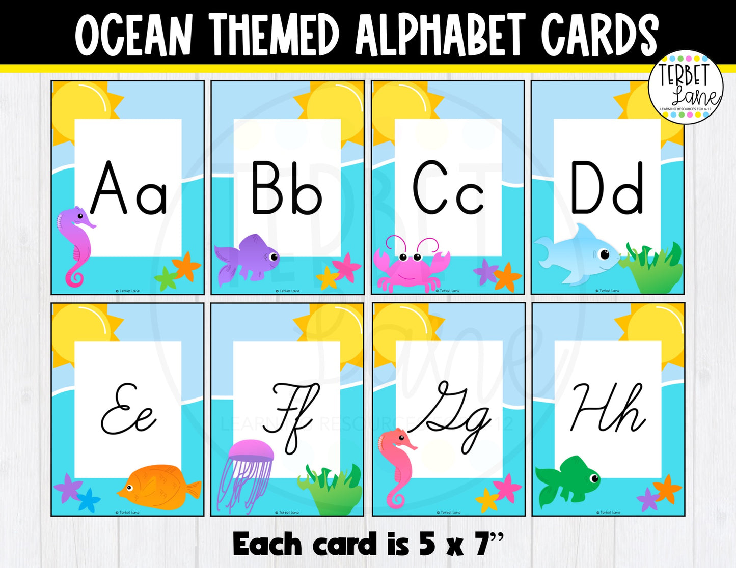 Ocean Theme Alphabet Cards