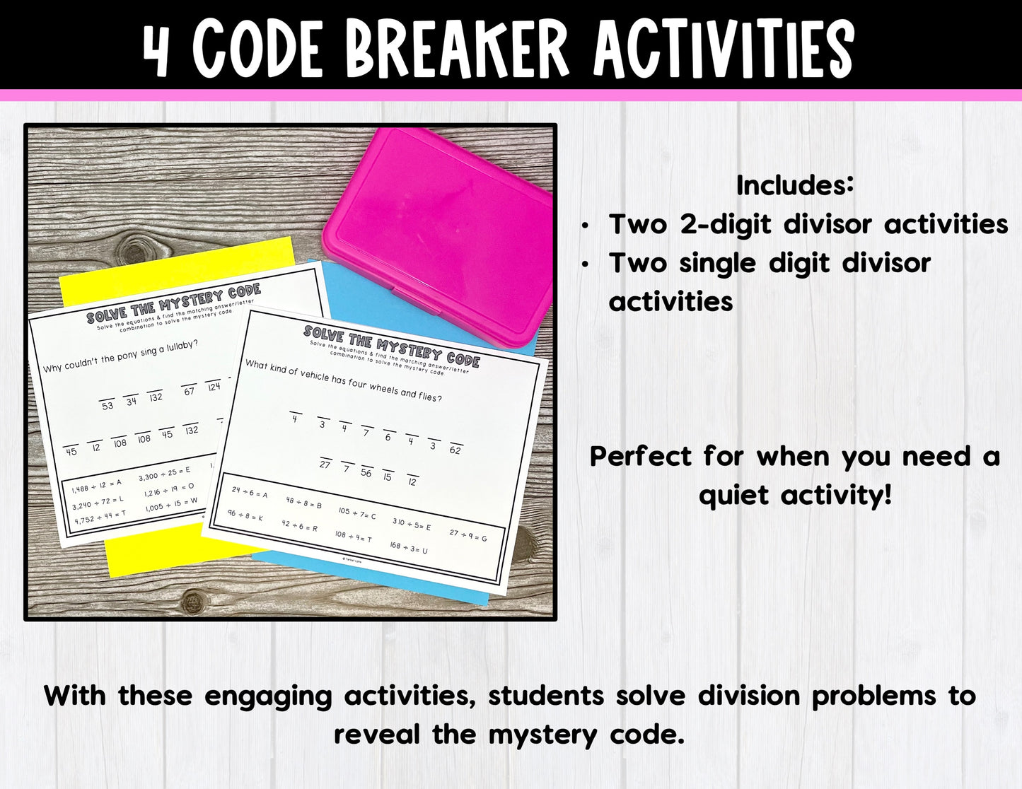 1 Digit Divisor and 2 Digit Divisor Long Division Practice Math Games and Activities