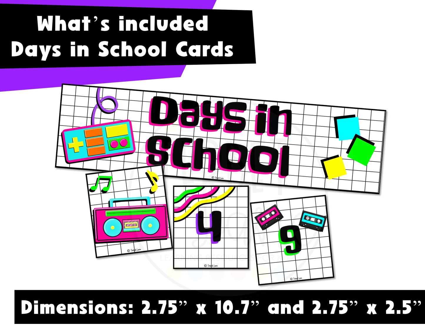 Retro 1980's Flip Calendar Classroom Printable