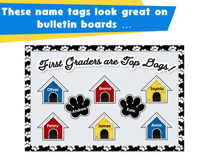 Editable Dog House Themed Cubby Tags