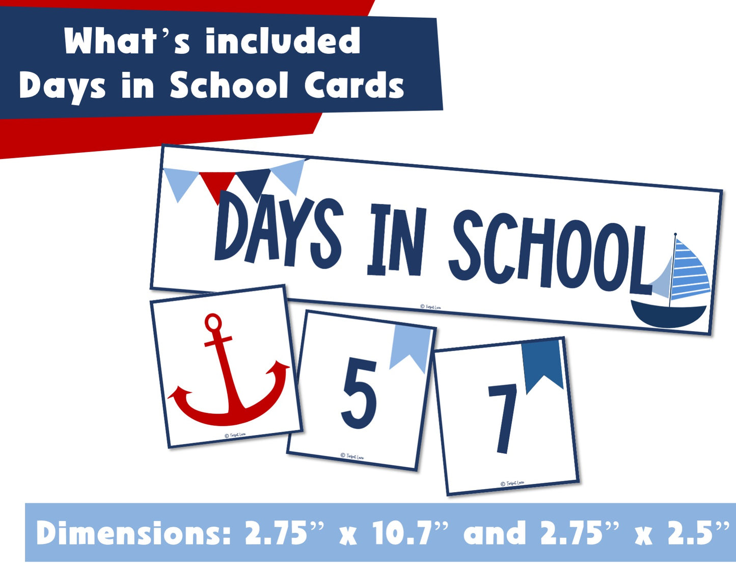 Nautical Theme Flip Calendar Classroom Printable | Days in School