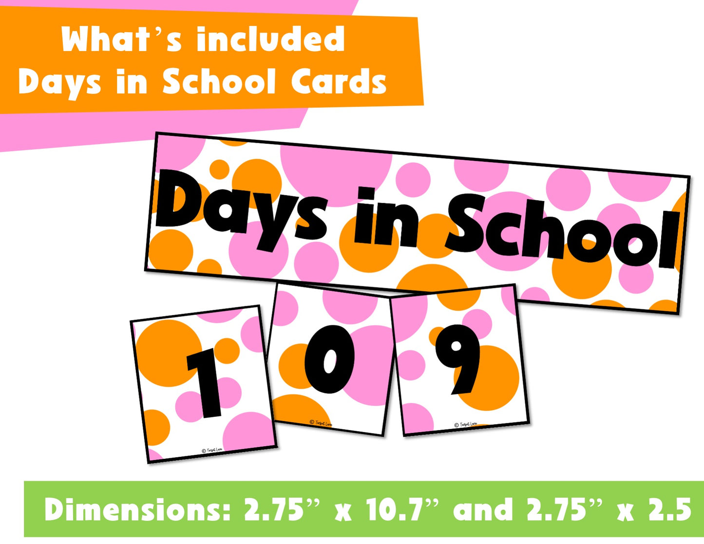 Orange and Pink Polka Dot Flip Calendar Classroom Printable