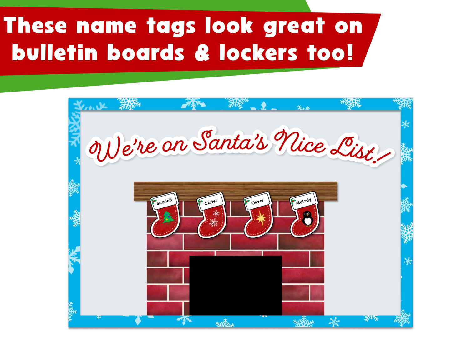 Editable Christmas Cubby Name Tags | Locker Labels