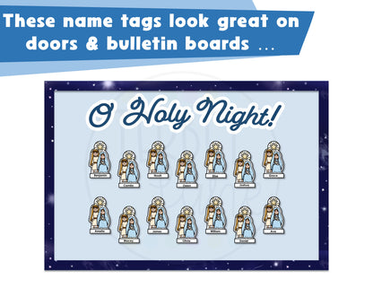 Editable Christmas Nativity Cubby Name Tags | Christian Name Labels