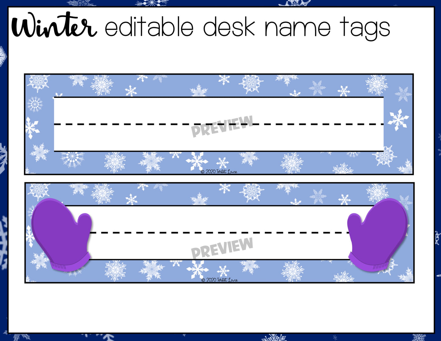 Four Seasons Editable Desk Name Tags