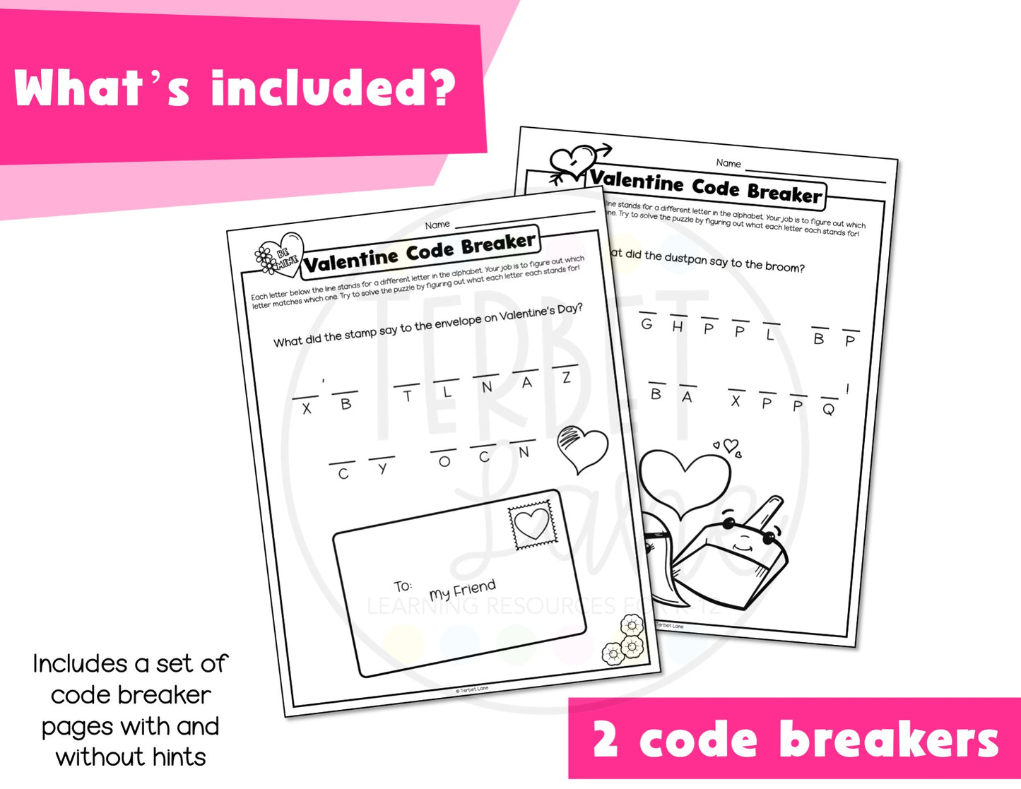 Valentines Crossword Puzzle | Valentine Maze | Valentines Crack the Code