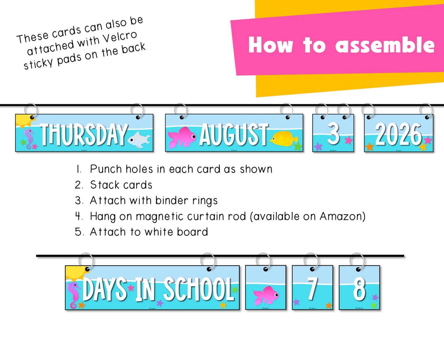 Under the Sea Daily Flip Calendar Classroom Printable | Ocean Theme Days in School