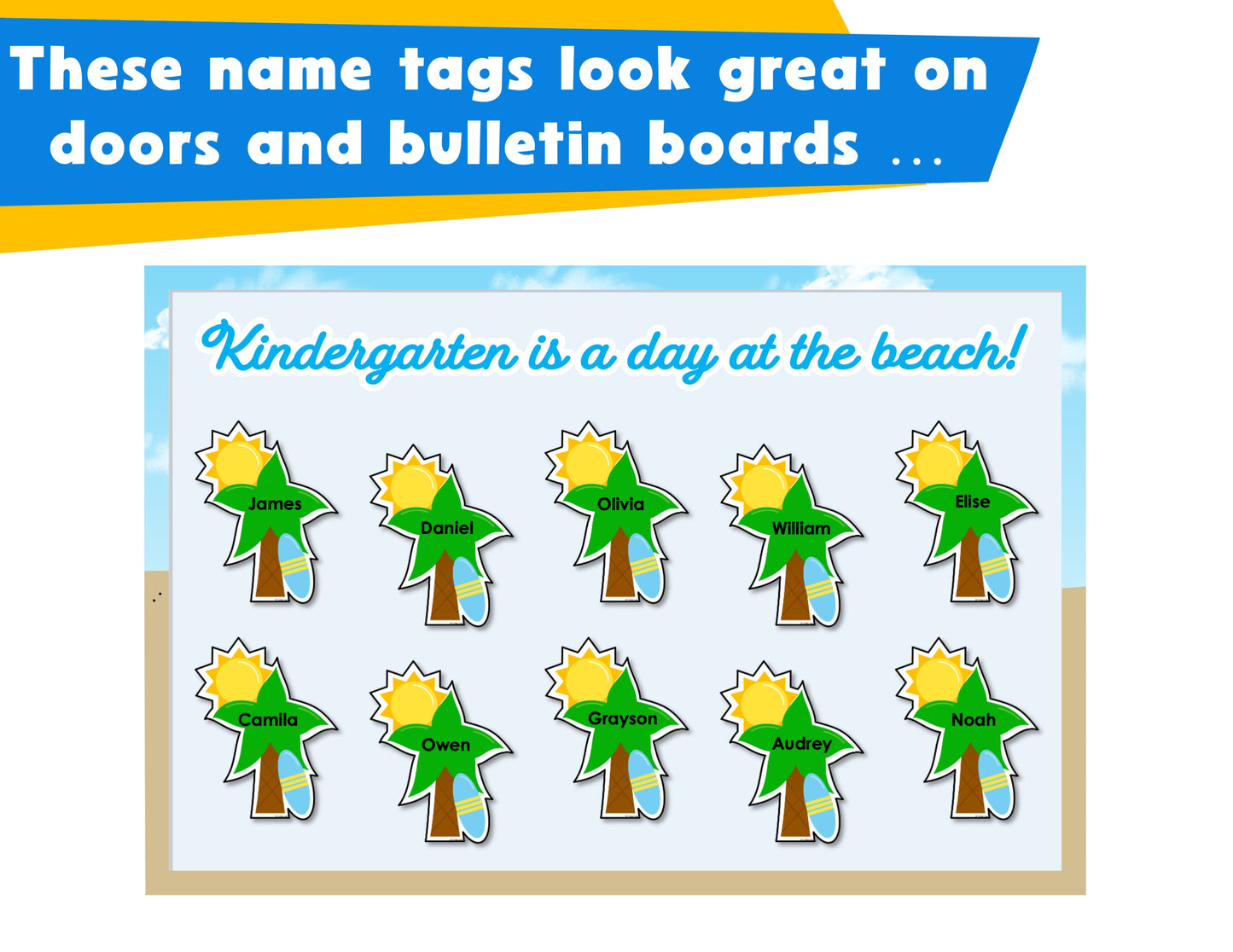 Editable Summer Beach Cubby Tags | Locker Labels