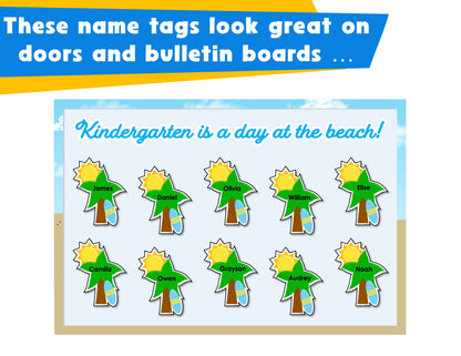 Editable Summer Beach Cubby Tags | Locker Labels