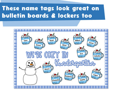 Editable Winter Cubby Tags