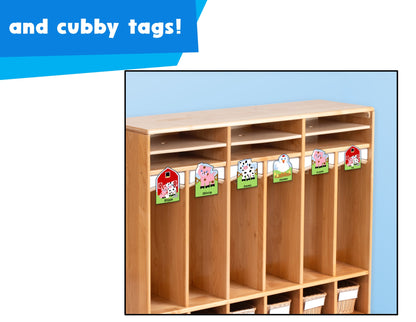 Editable Farm Themed Cubby Name Tags