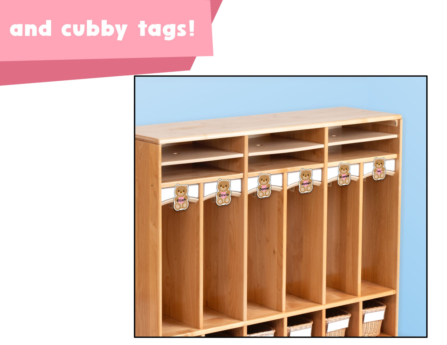 Editable Valentine Cubby Tags | Winter Cubby Name Tags