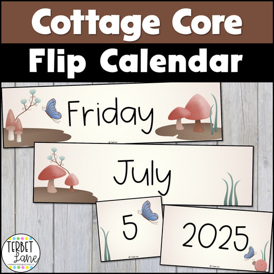 Cottage Core Classroom Decor Daily Flip Calendar