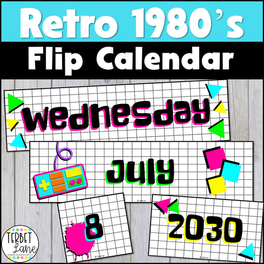 Retro 1980's Flip Calendar