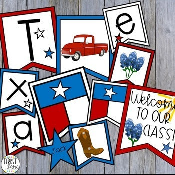 Texas Bulletin Board Letter Banners and Grade Level Sign Decor