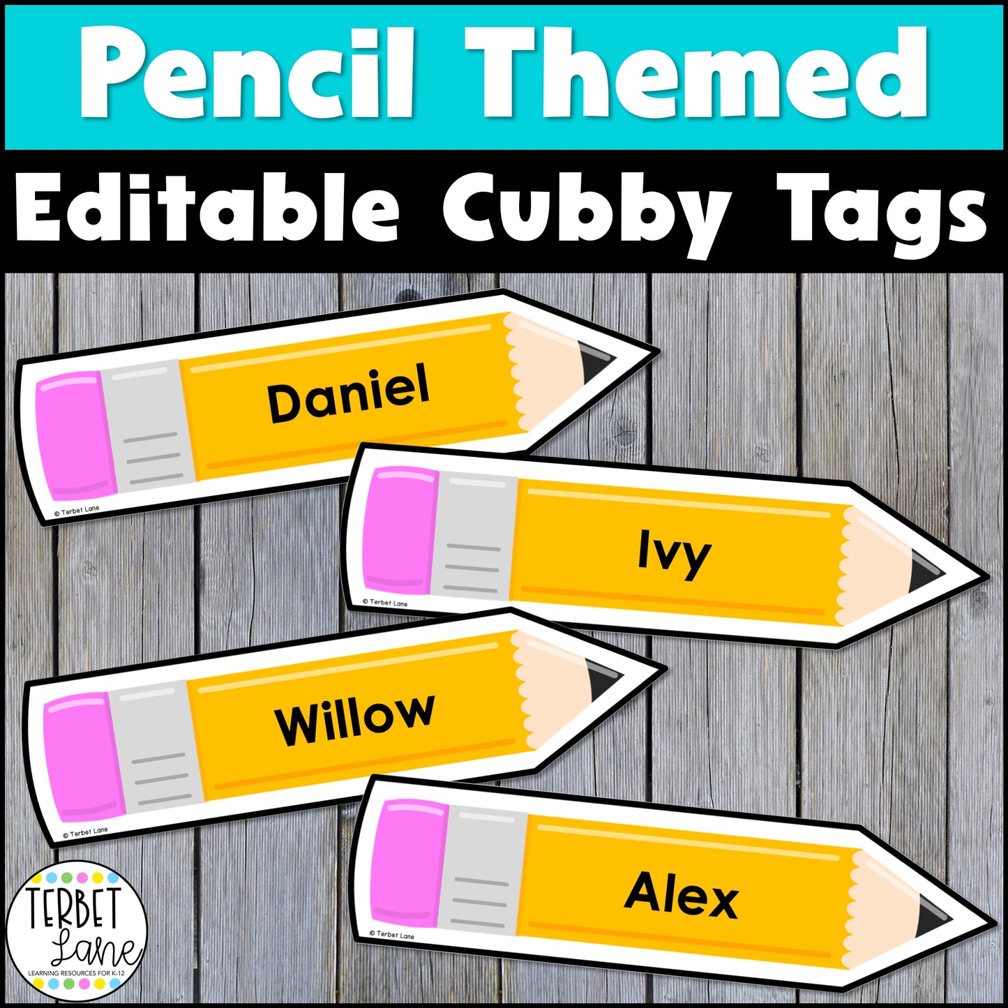 Editable Pencil Cubby Tags | Locker Labels