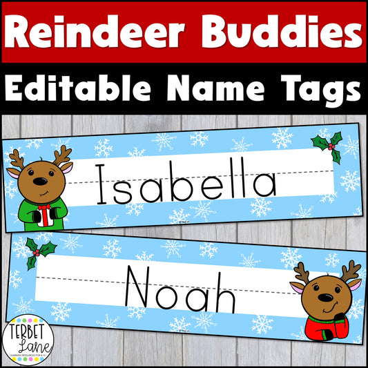 Editable Christmas Desk Name Tags Christmas Name Plates