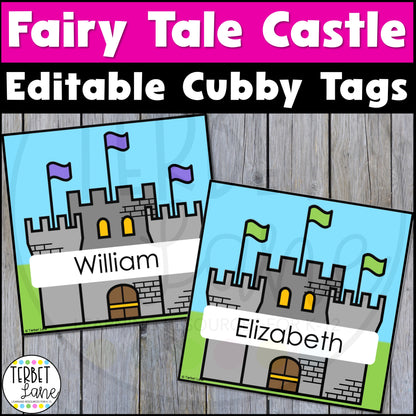Editable Fairy Tale Castle Cubby Tags