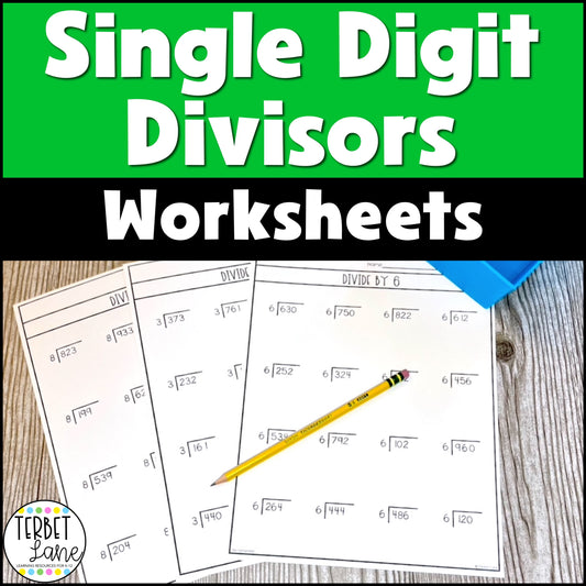 Single Digit Divisor Division With and Without Remainders Math Worksheets